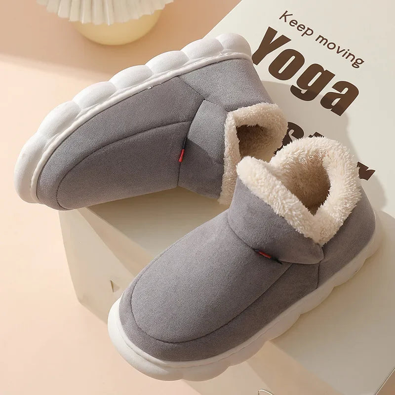 Winter Women Shoes Casual House Shoes For Men 2025 Outdoor Warm Cotton Shoes For Women Indoor Plush Padded Slippers Female