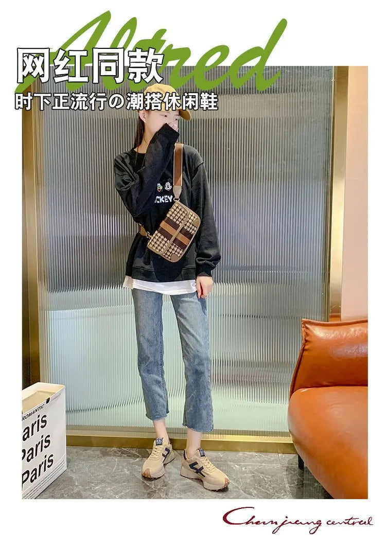 Comfort Women's Sneakers Fashion Womens Thick-soled Boots Breath Women Casual Shoes Wear-resistant Non-slip Womens Running Shoes