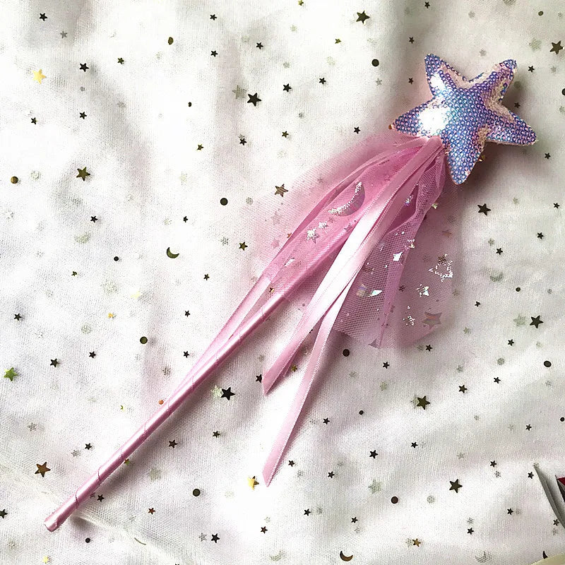 Fashion Baby Girl Princess Dreamlike Sequins Star Stick Fairy Wand Birthday Gift Party Christmas Halloween Accessary