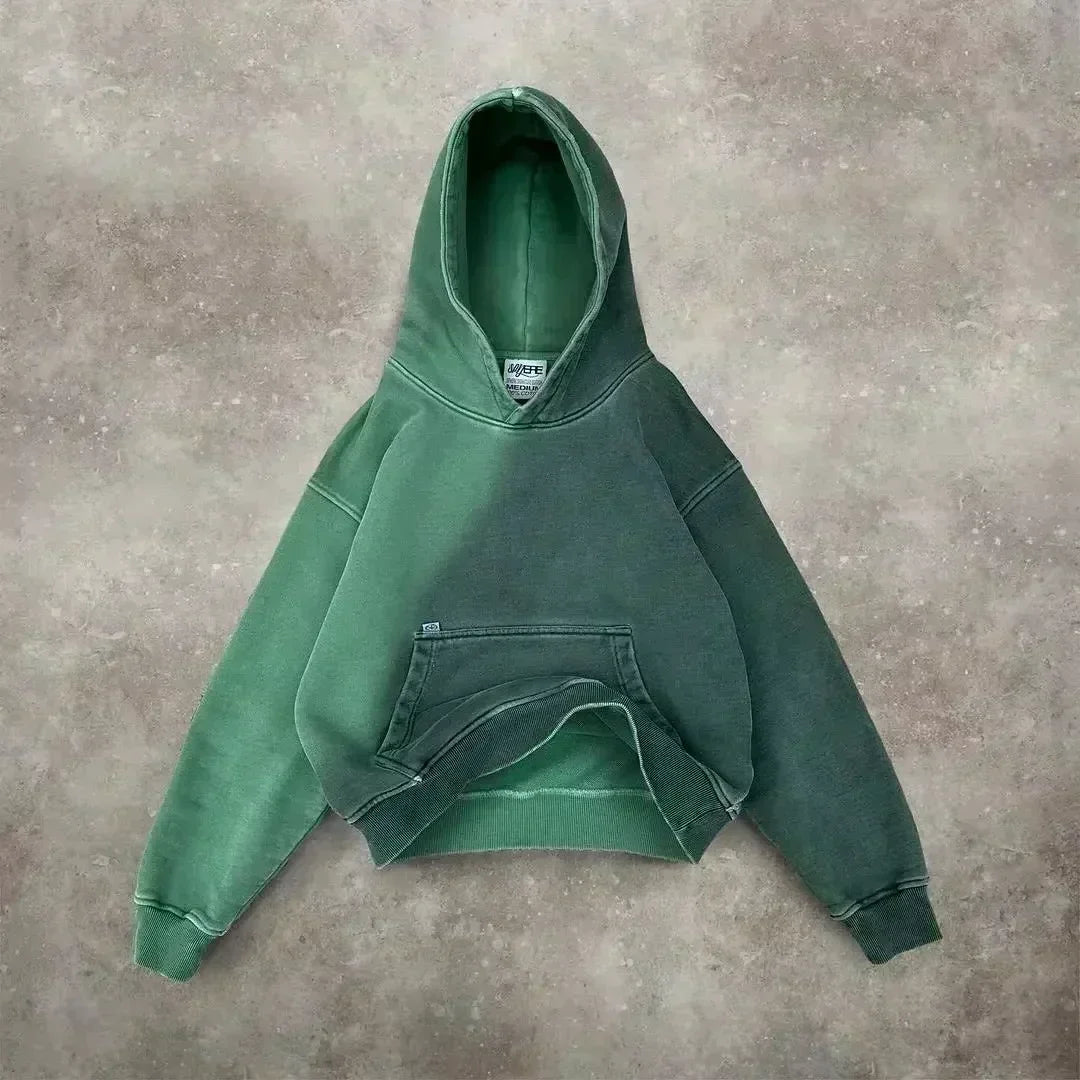 American Y2K New Fashion Trend Fleece Padded Zipper Hoodie Women Street Hip Hop Joker Loose Sweatshirt Couple Casual Punk Hoodie