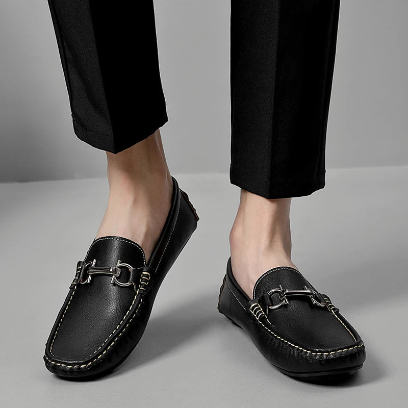 YRZL Mens Loafers Casual Slip On Comfortable Shoes for Men PU Leather Lightweight Non Slip Walking Sneakers Outdoor Shoes