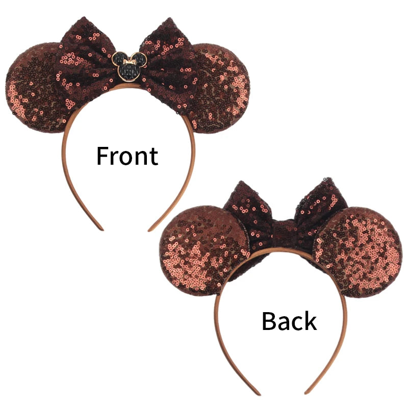 2025 New Halloween Mickey Mouse Ears Headbands Sequins Hair Bow Women Festival Party Cosplay Hairband Gift Kids Hair Accessories