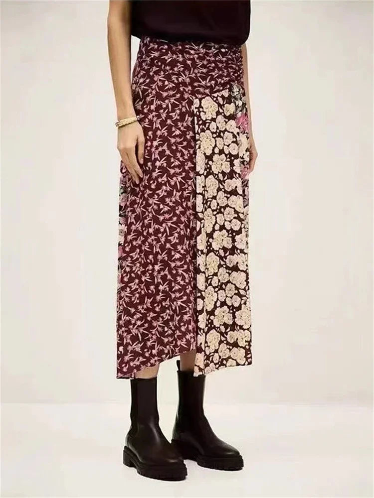 Waist Hollow out Women's Long Dress Deep V Short Sleeve 2025 Summer Lady Floral Printed Robe