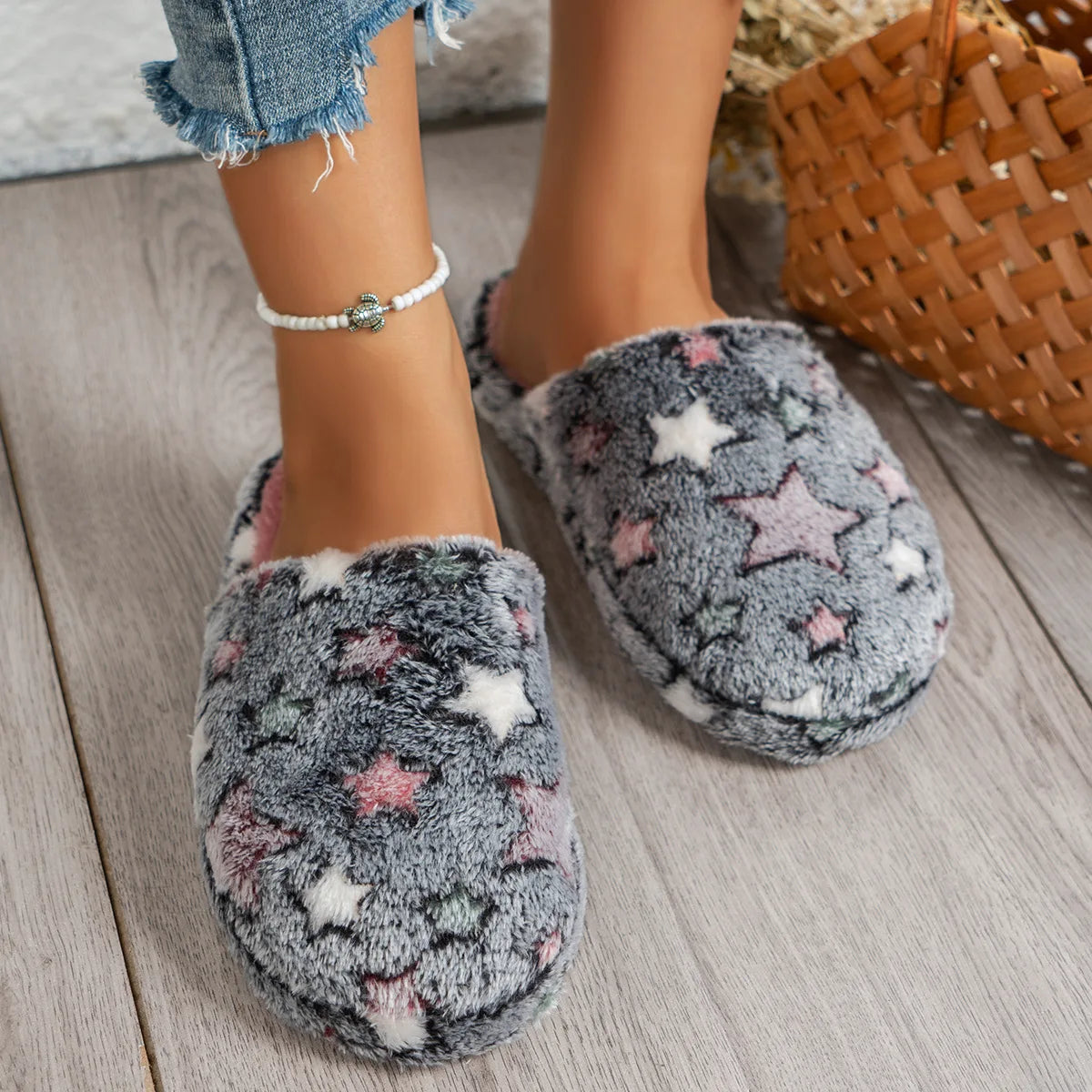 Women Men Home Slippers Autumn Winter Warm Furry Plush Shoes Indoor Bedroom Light EVA Couple Cotton Slipper Solid Soft Flip Flop