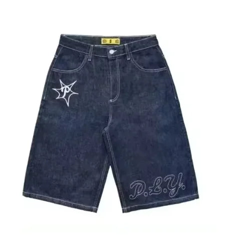 British and American Retro Jeans Washed Shorts Women's Y2K New Harajuku Flower Embroidery Gothic Sexy Spice Mini Denim Shorts