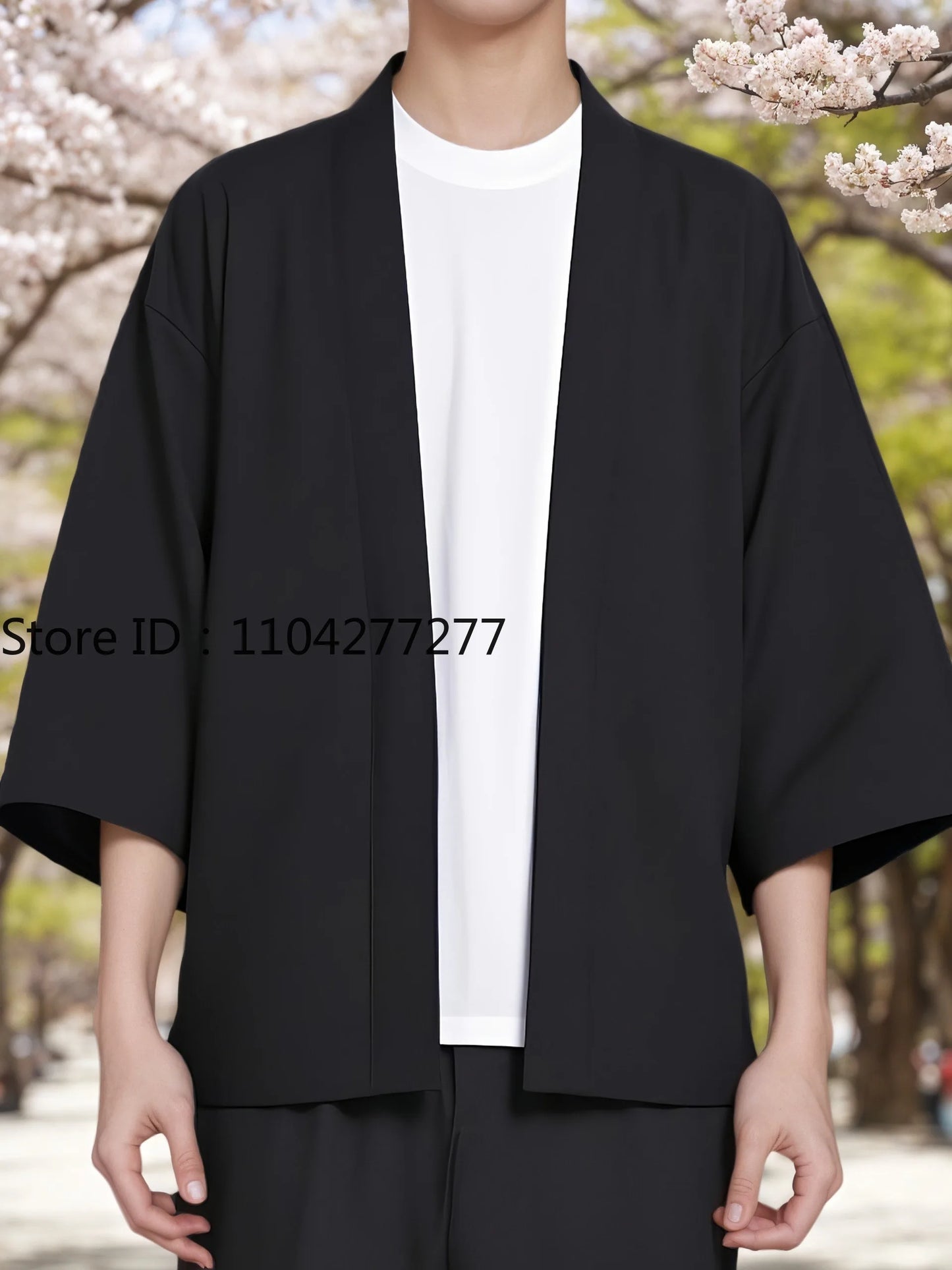 Black Mens Shirt Kimono Shirt Kimono Cardigans Chinese Style Traditional Men Summer Lightweight Japanese Kimono Men Cardigan
