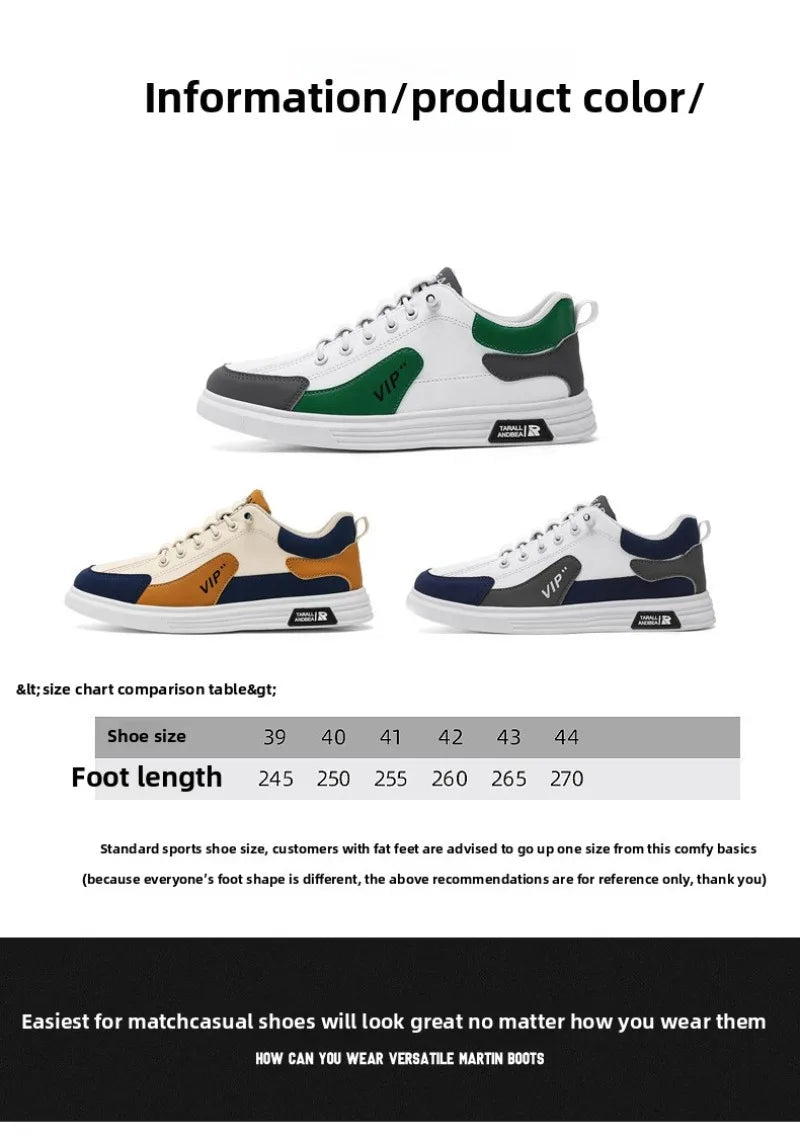 2025 Spring and Autumn New Men's Shoes Leather Low Cut Fashion Trendy Running Sports Men's Casual Trendy Shoes
