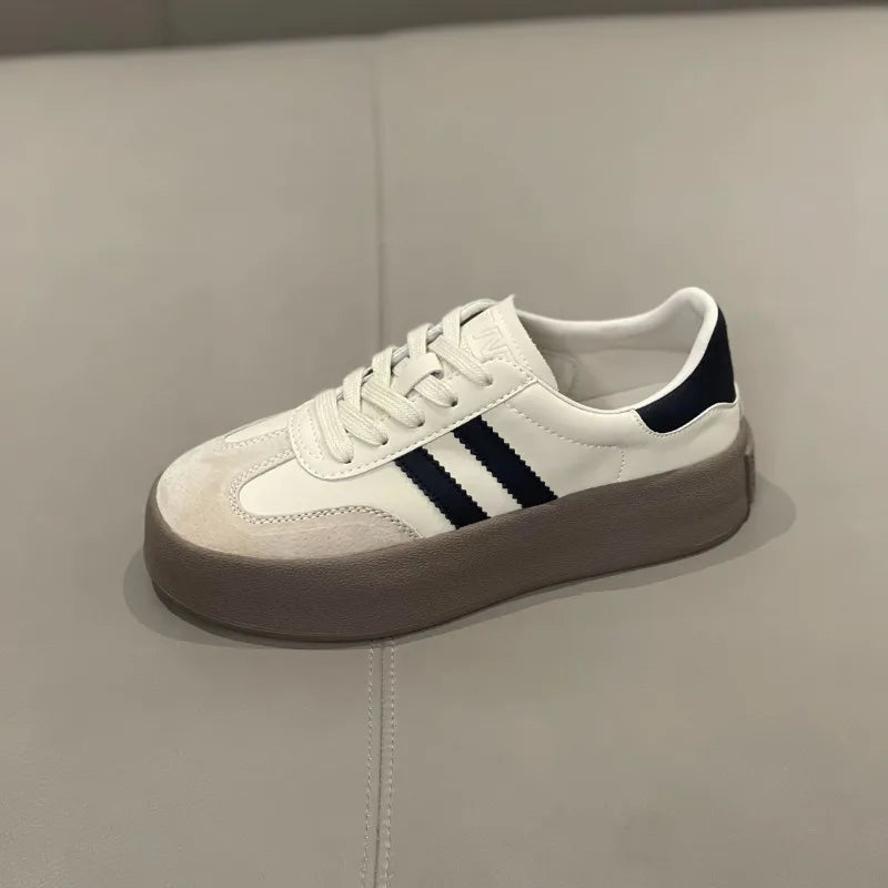 Spring and Autumn New Korean version Fashion Casual color Bock Thick sole Women's Versatile Comfortable Vulcanized Shoes 2025