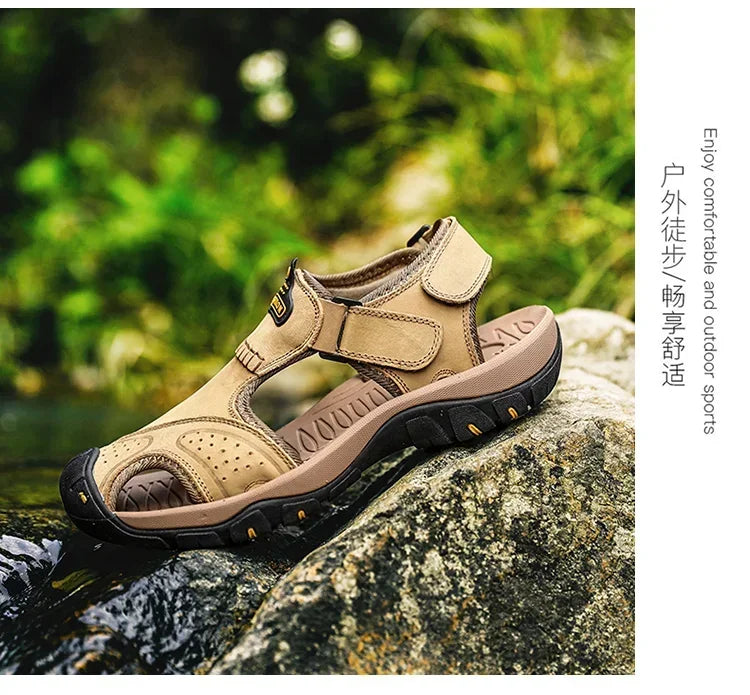 2024 New Man's shoes Genuine Leather Men Sandals Summer Men's Shoes Outdoor Water Shoes Leather Sandals For Men