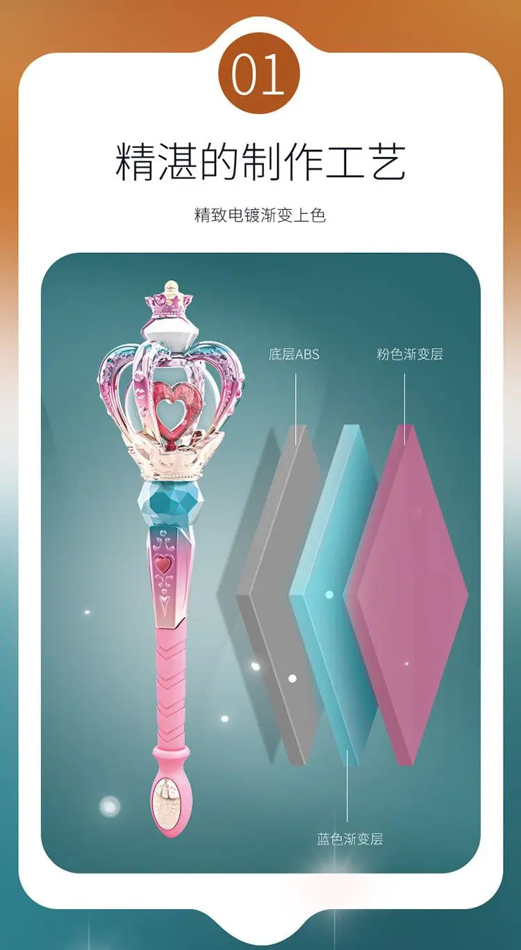 Big Size Magic Wand Fairy Wand Electric Toys With Sound Light Pretend Toy Role-playing Props Halloween Christmas Gift For Girls