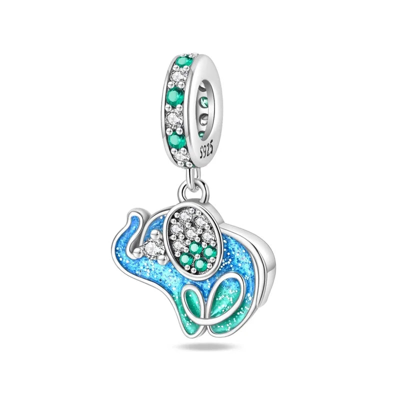 S925 Sterling Silver Owl Squirrel Bear Hedgehog Cute Animal Series Creative Charms Beads Fit Pan Original Bracelets DIY Jewelry