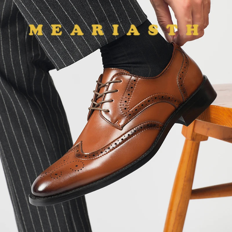 High Quality Height Increase Oxford Dress Shoes Men Genuine Cow Leather Suit Shoes Lift Brogues Wedding Formal Elevator Shoes
