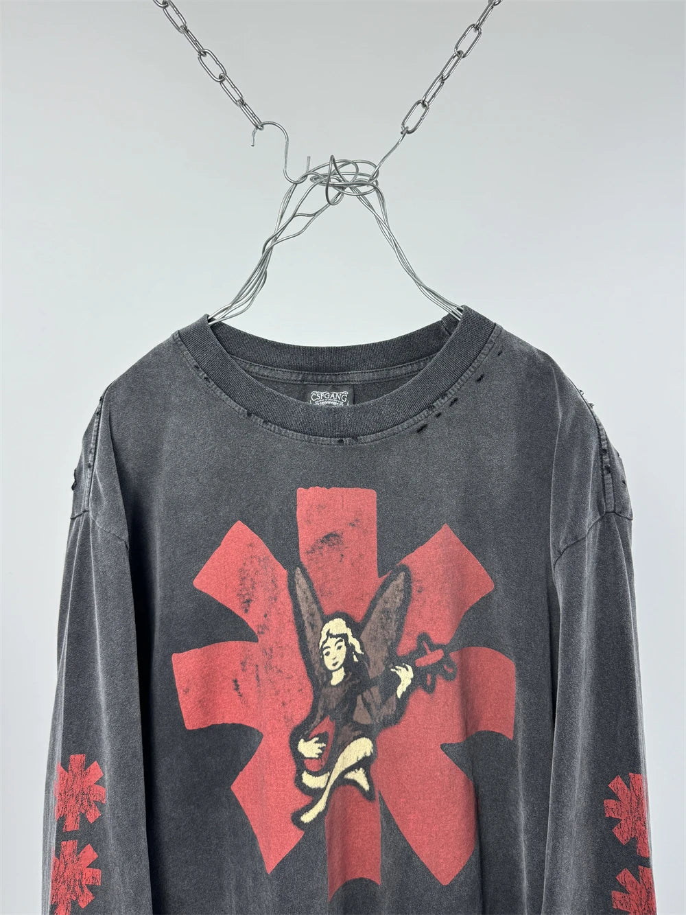 Vintage Rock Band SAINT L/S 25AW Long Sleeves Washed T Shirt Men Women Tee Tops T-Shirts