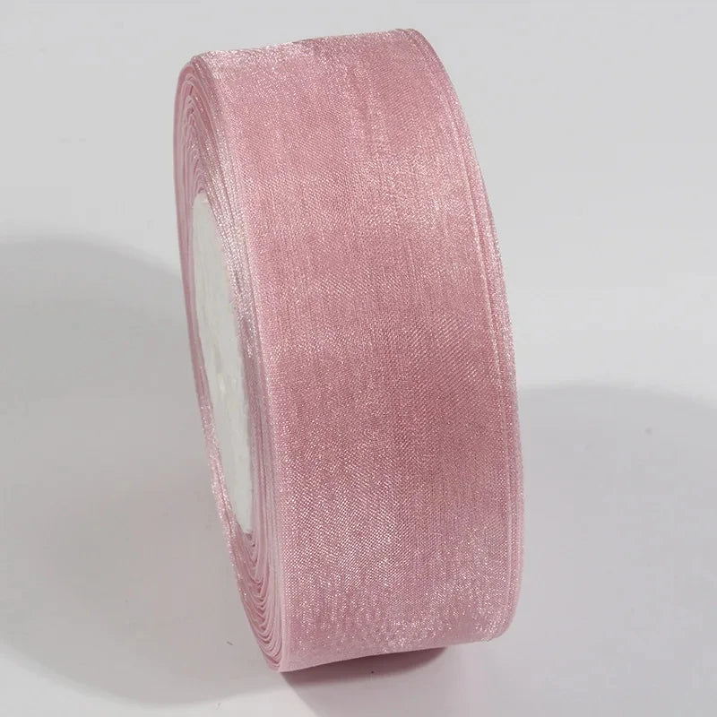 50 Yards Sheer Chiffon Ribbon Organza Lace Ribbons For DIY Crafts Christmas Halloween Wedding Decoration Gift Wrapping Fabric