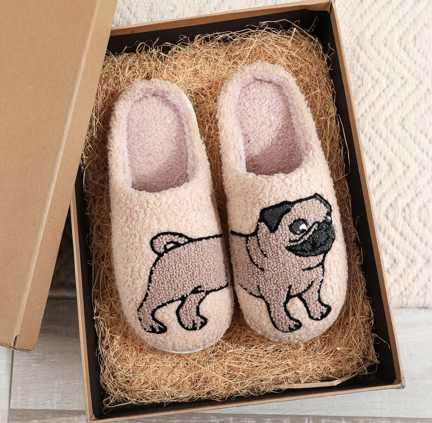 Halloween Pumpkin Pattern Embroidery stuffed Home Thick Sole plaid Wool Cotton Slippers Cute Warm Non-slip Indoor Slippers Festival Gift Men Women Can Wear