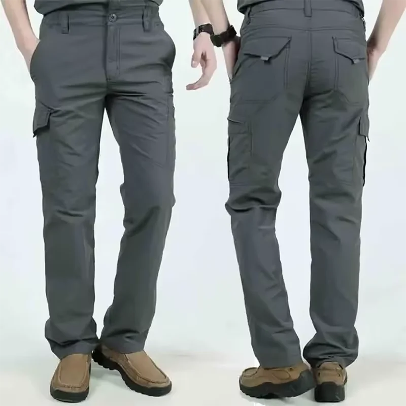 2025 Summer Tactical Pants Mens Quick Dry Thin Trousers Lightweight Casual Waterproof Pants Outdoor Workout Breathable Long Pant