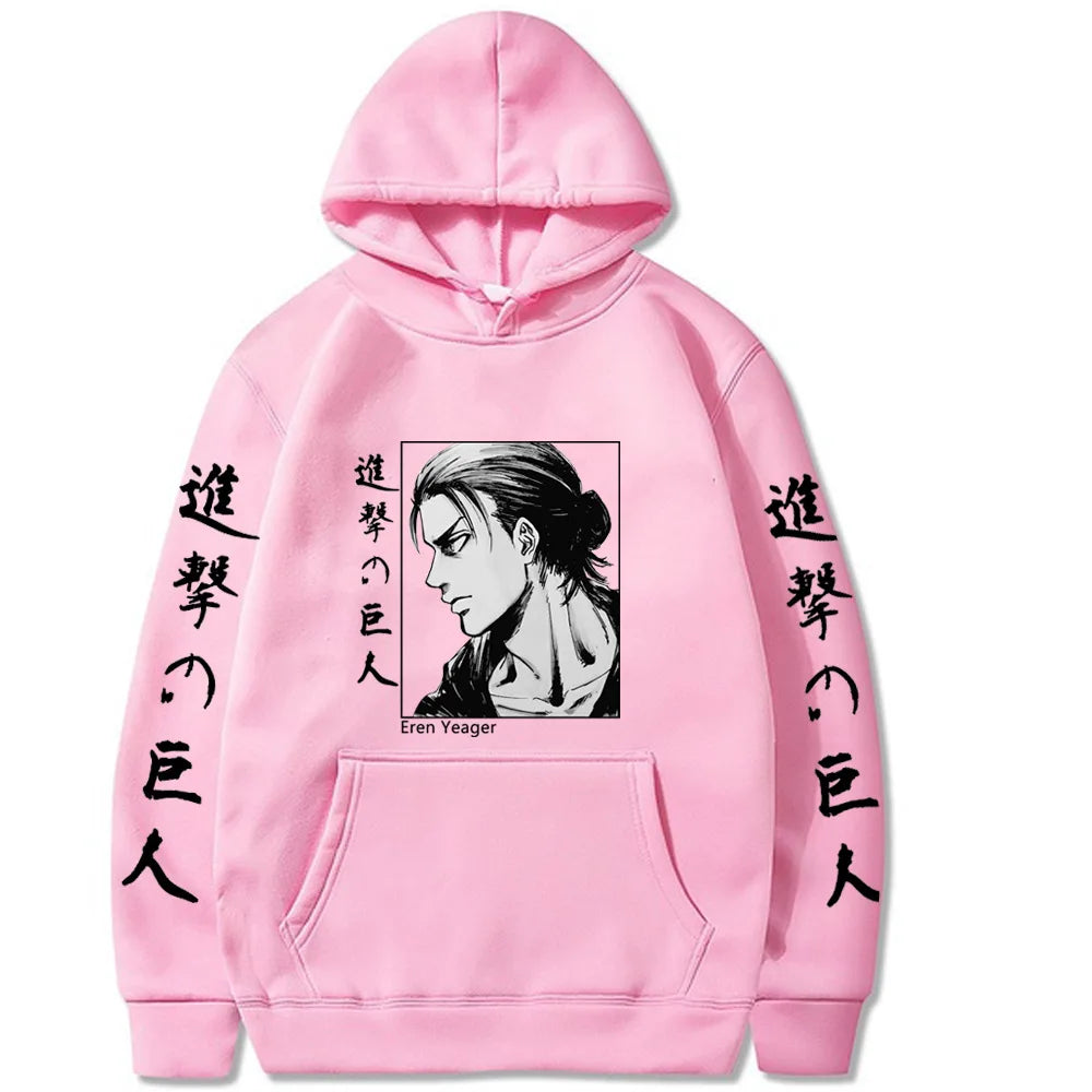 Attack on Titan Eren Yeager Autunm Printed Hoodie Brand Hoody Y2K Clothes Vintage Fashion Casual Unisex Long Sleeve Pullovers