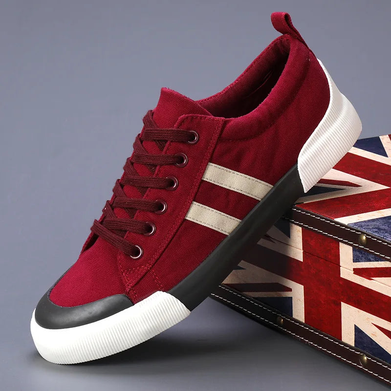 2025 Men's Shoes Breathable Men's Canvas Shoes Fashion Versatile Lace Up Skateboarding Shoe for Men Lightweight Casual Sneakers