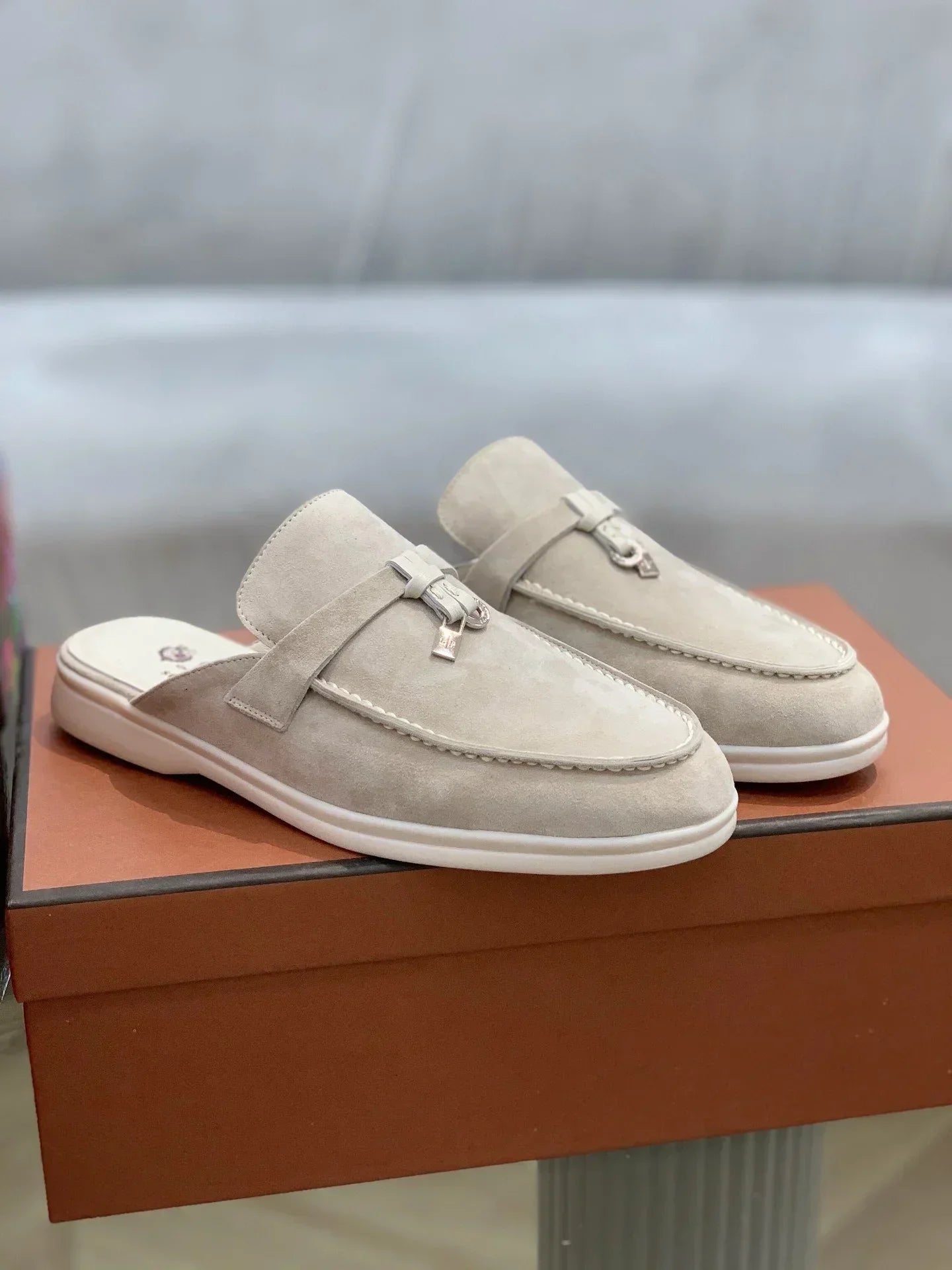 Suede leather women's loafers luxury casual women's shoes comfort shoes Mary Jane shoes rubber soles women's flat loafers