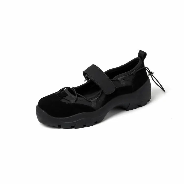 Casual Sports Mary Jane Shoes Autumn New Retro Round Toe Shallow Mouth Soft Sole Non-slip Single Shoes