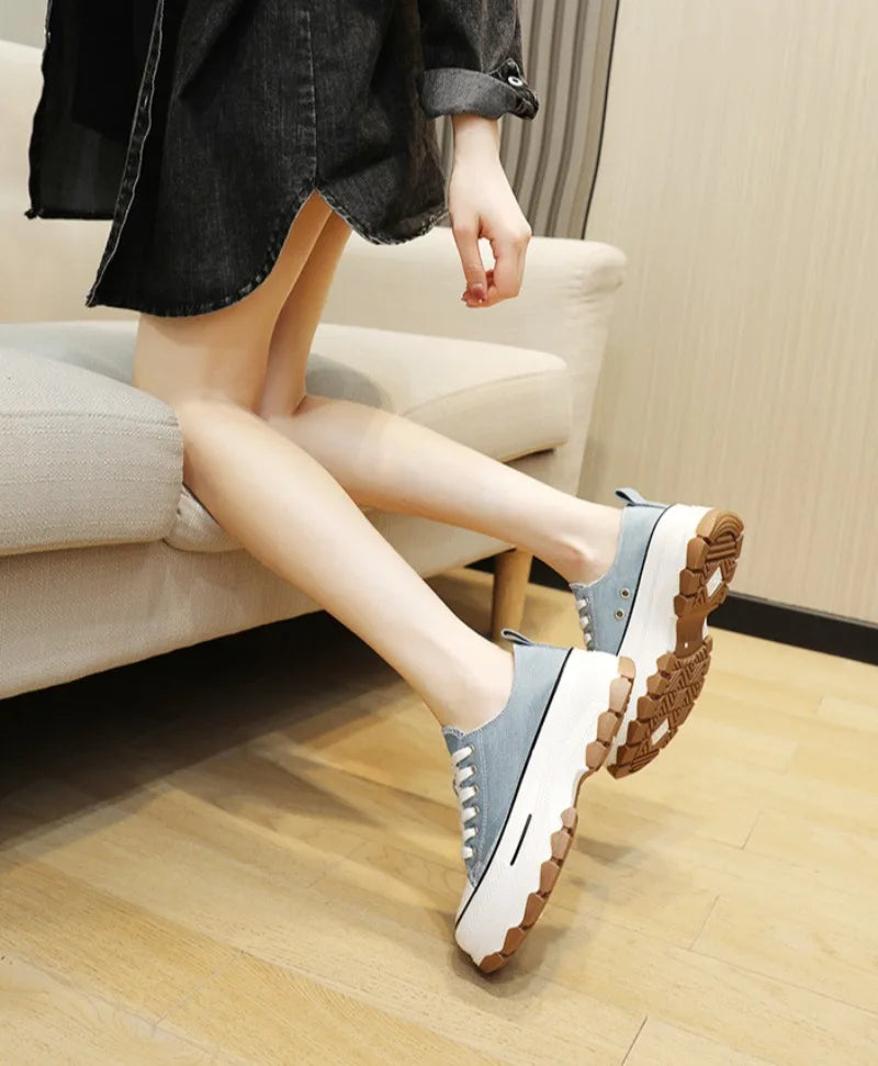 Summer Hot Sale Women's Canvas Shoes Fashion Breathable Platform Sneakers Female Flats Shoe Korean Trendy All-match Casual Shoes