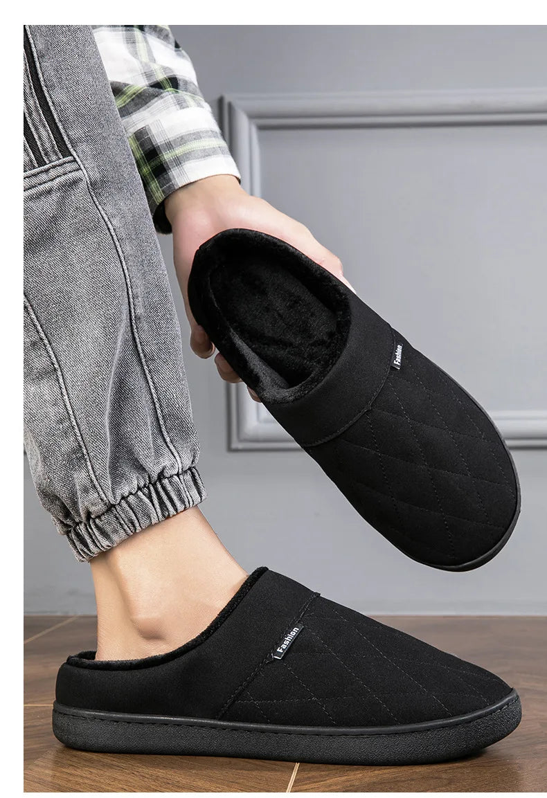 Winter Men's Cotton Slippers Warm Comfortable Men's Home Slippers Soft Velvet Women's Slippers 2025 New Home Casual Shoes 겨울슬리퍼