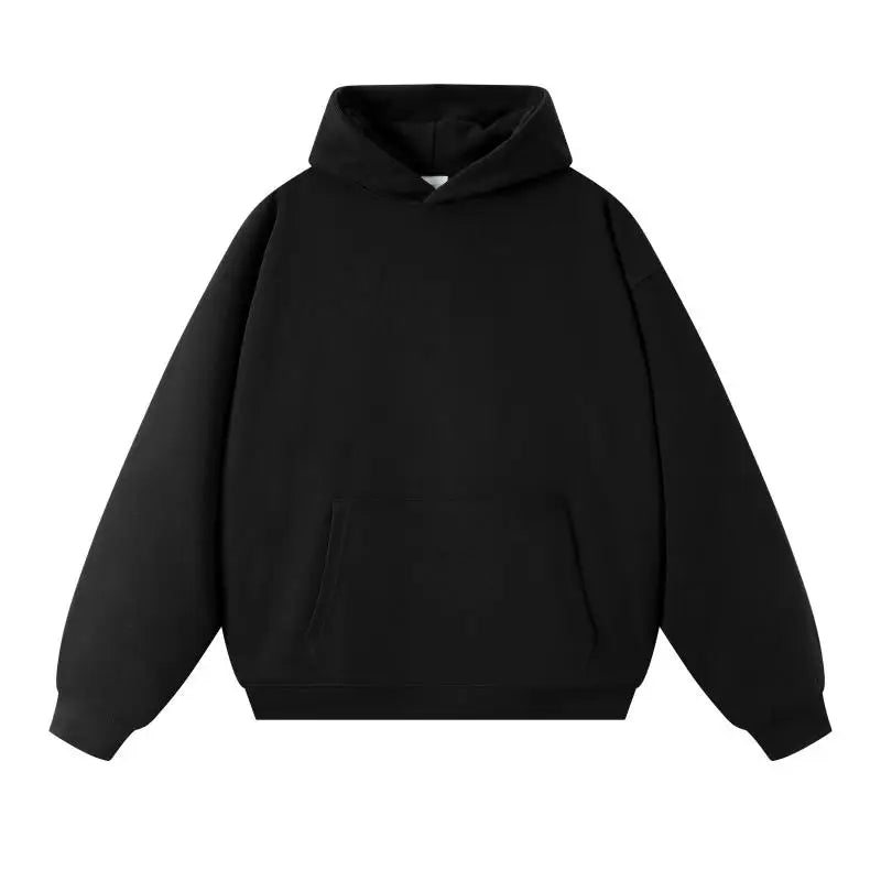 750g Terry Hooded Sweatshirt Autumn Winter Style Drop Shoulder Loose Trendy Pullover Hoodie Casual Solid Color Jacket Unisex