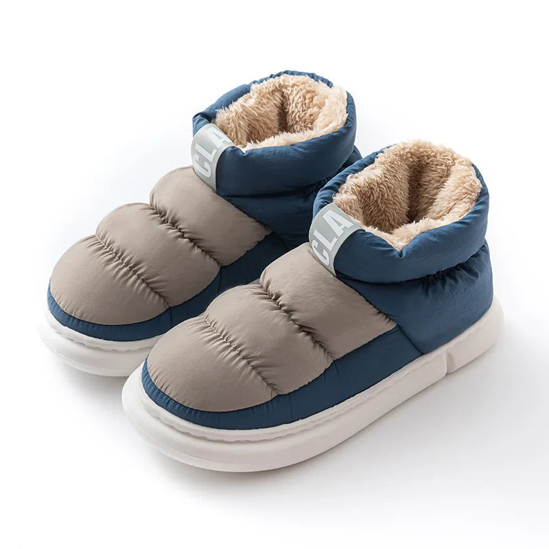 Mens Shoes Cute Plush Winter Warm Cotton Shoes Female Outdoor Non-slip Light Down Leisure Platform Footwear Ankle Short Boots