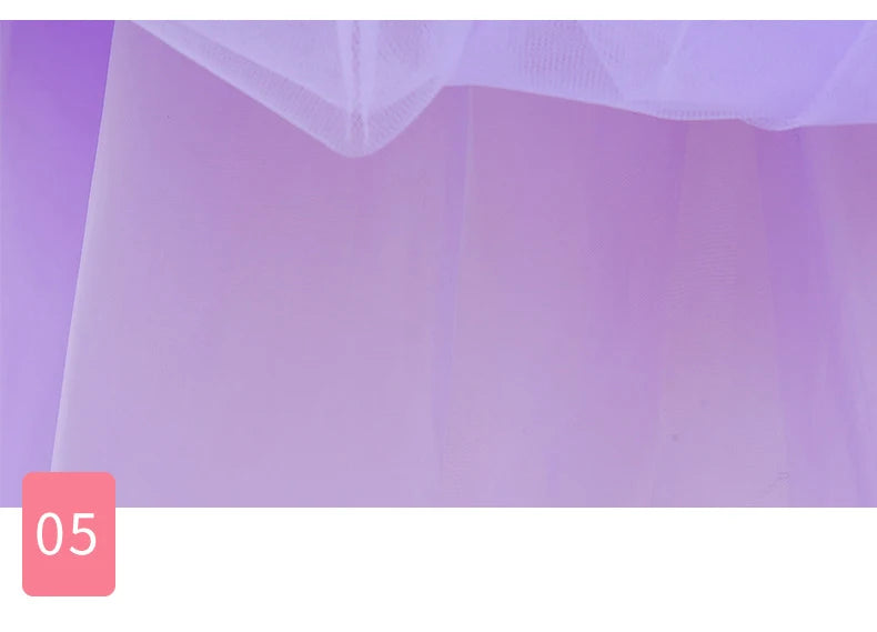 Girls Princess Costume Purple Rapunzel LED Light Up 2PCS Dress Fancy Birthday Carnival Party Elegant Children Clothing Halloween