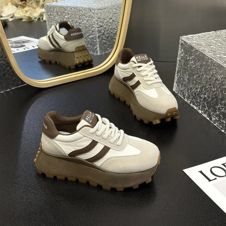 New Women Mesh Breathable Platform Sneakers Women Casual Lace Up Outdoor Women Shoes Low Top Sneakers fashion Zapatos De Mujer