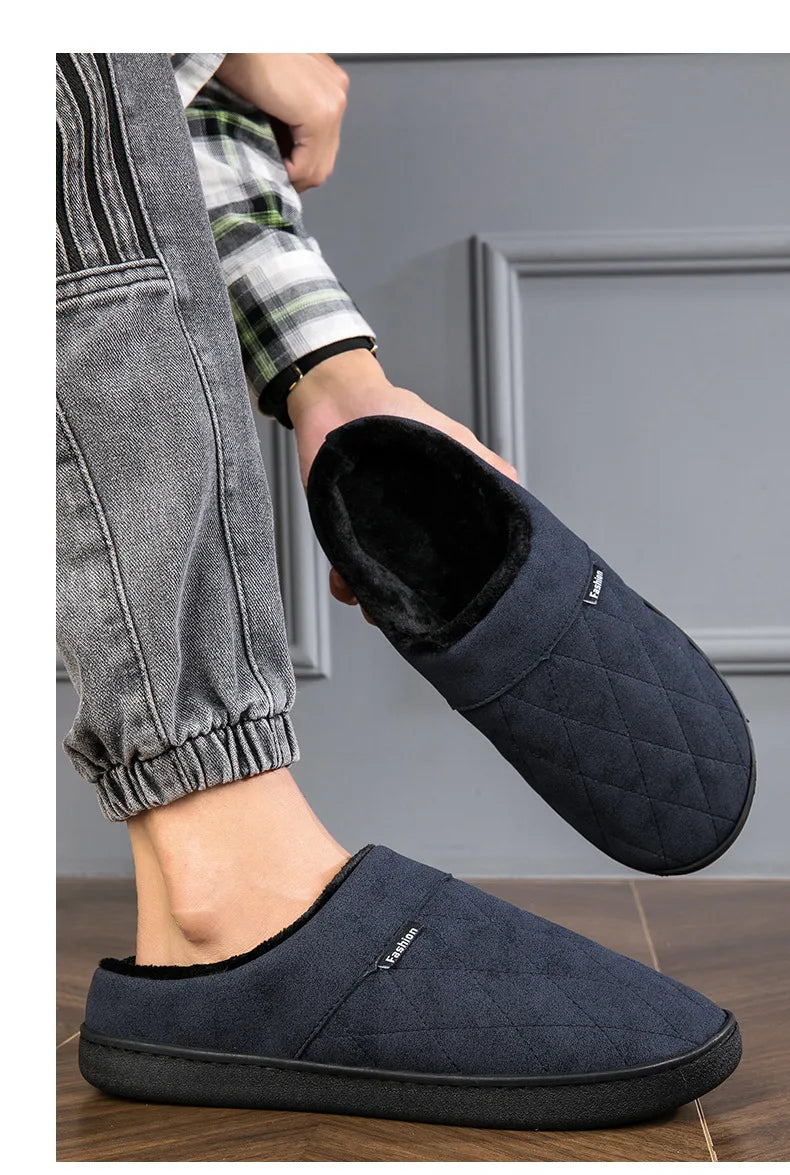 Winter Men's Cotton Slippers Warm Comfortable Men's Home Slippers Soft Velvet Women's Slippers 2025 New Home Casual Shoes 겨울슬리퍼