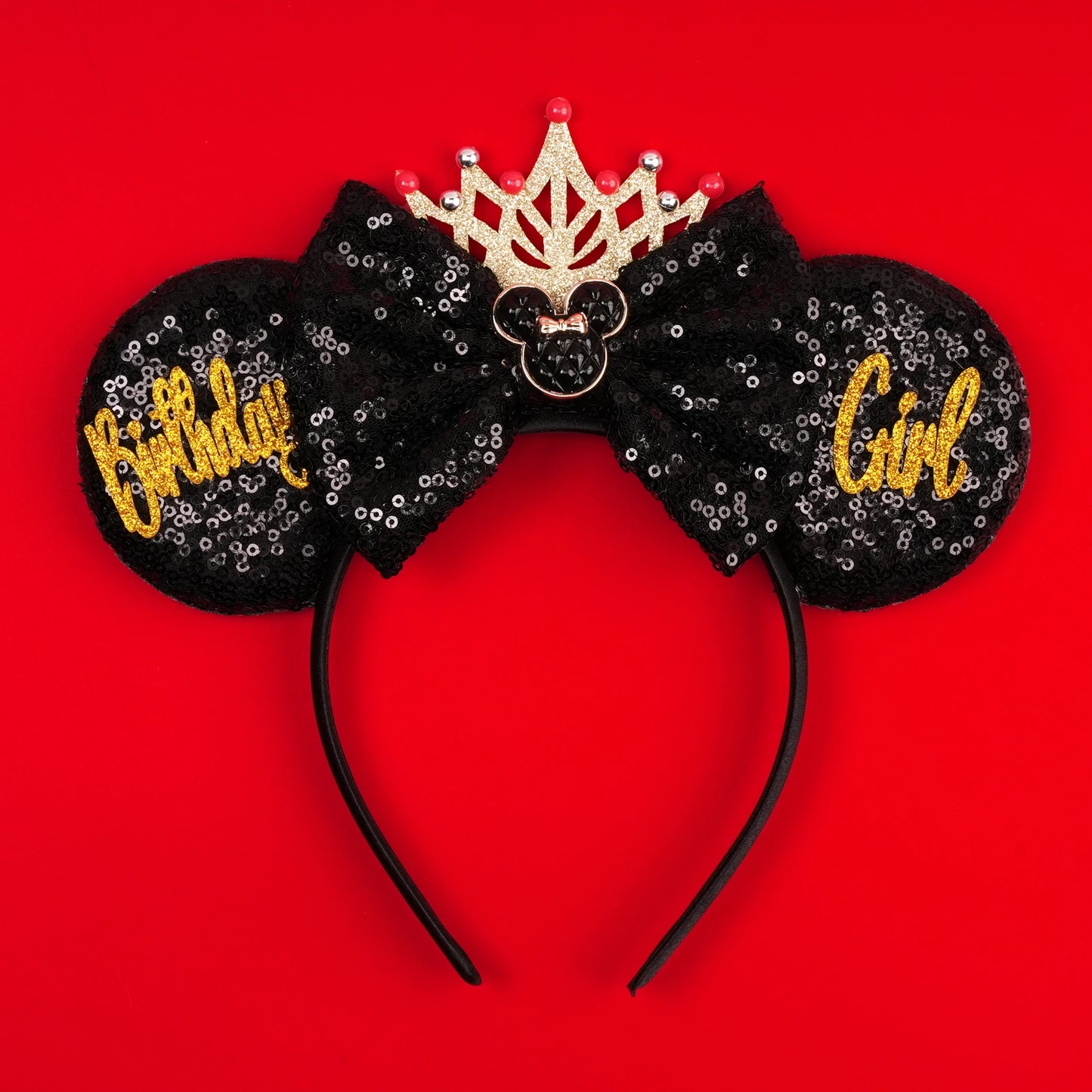2025 New Halloween Mickey Mouse Ears Headbands Sequins Hair Bow Women Festival Party Cosplay Hairband Gift Kids Hair Accessories
