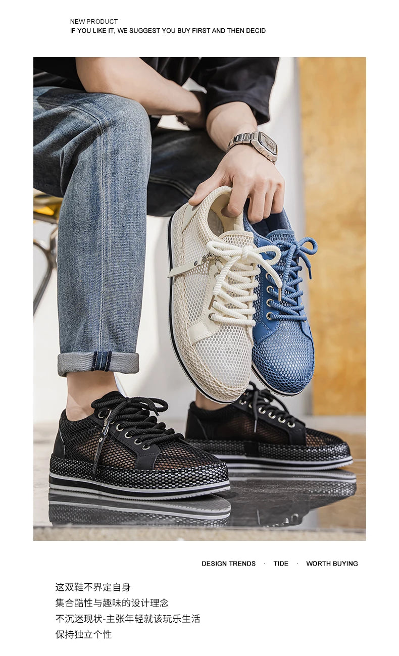 CYYTL Summer Shoes For Men Mesh Sneakers Casual Breathable Outdoor Running Tennis Sports Hiking Luxury Platform Designer Loafers