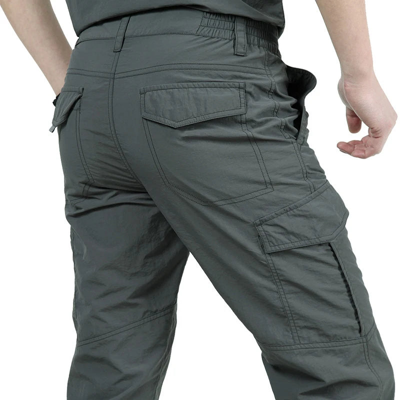 2025 Summer Tactical Pants Mens Quick Dry Thin Trousers Lightweight Casual Waterproof Pants Outdoor Workout Breathable Long Pant