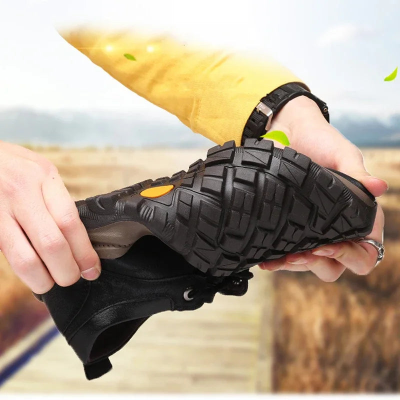 Lightweight Odor-proof Outdoor Wear-resistant Non-slip Hiking Shoes Men Leather PU Casual Shoes Men's Sports Shoes Zapatillas
