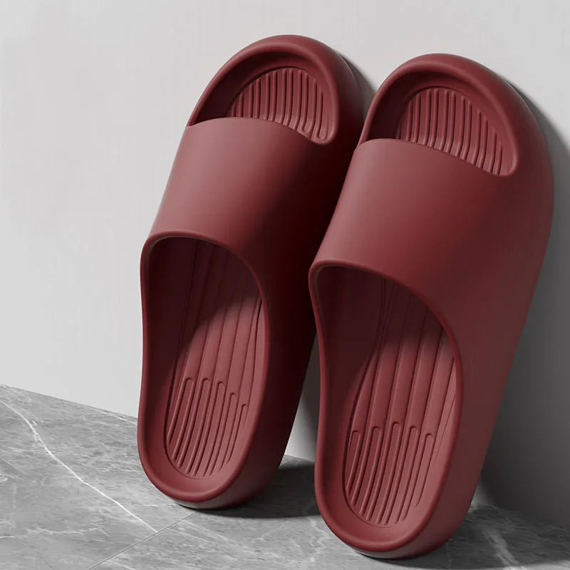 Big Size 50 51 New Summer Women's Slippers Men's Bathroom Flip Flops Concise Solid Color Shoes Home Non Slip Flats Beach Sandals