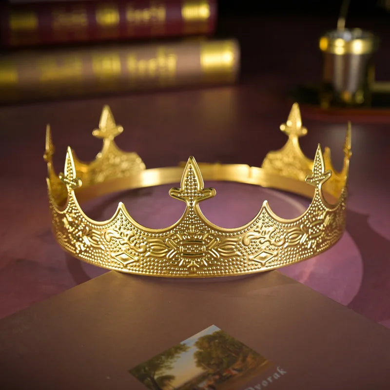 KMVEXO King Crown for Men - Royal Men's Crown Prince Tiara for Wedding Birthday Prom Party Halloween Decorations Jewelry