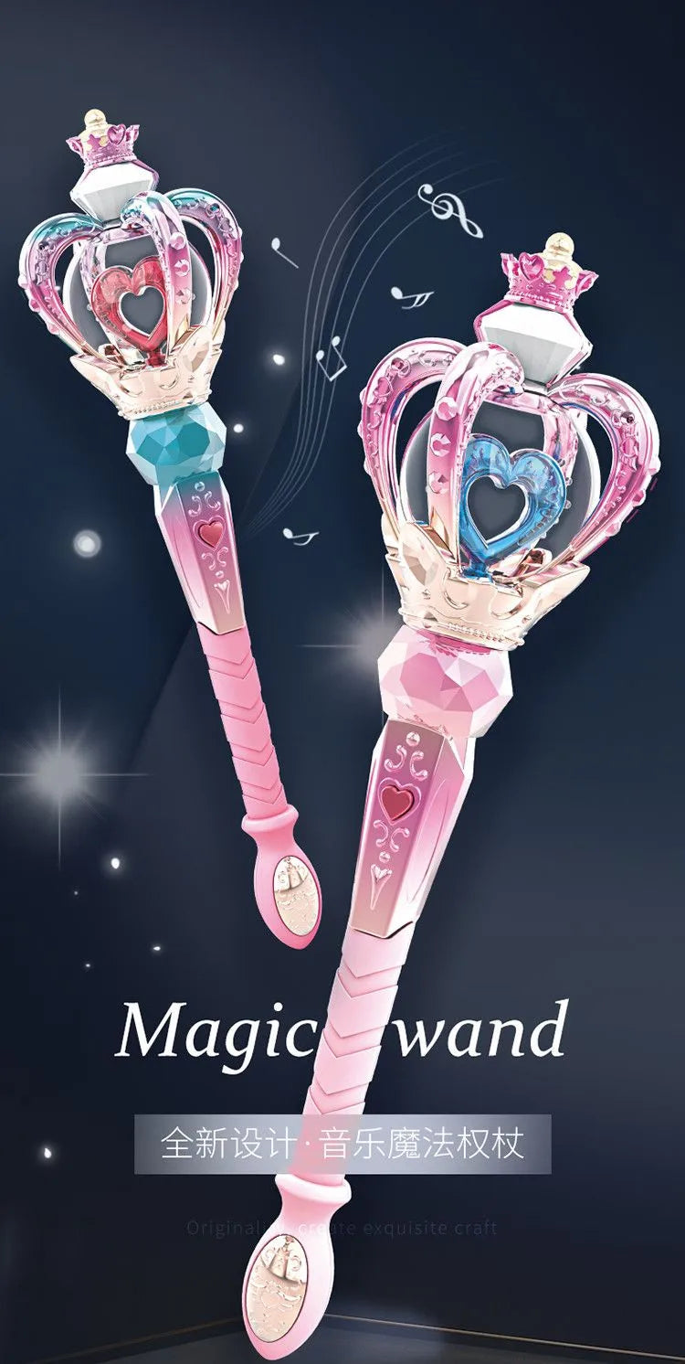 Big Size Magic Wand Fairy Wand Electric Toys With Sound Light Pretend Toy Role-playing Props Halloween Christmas Gift For Girls