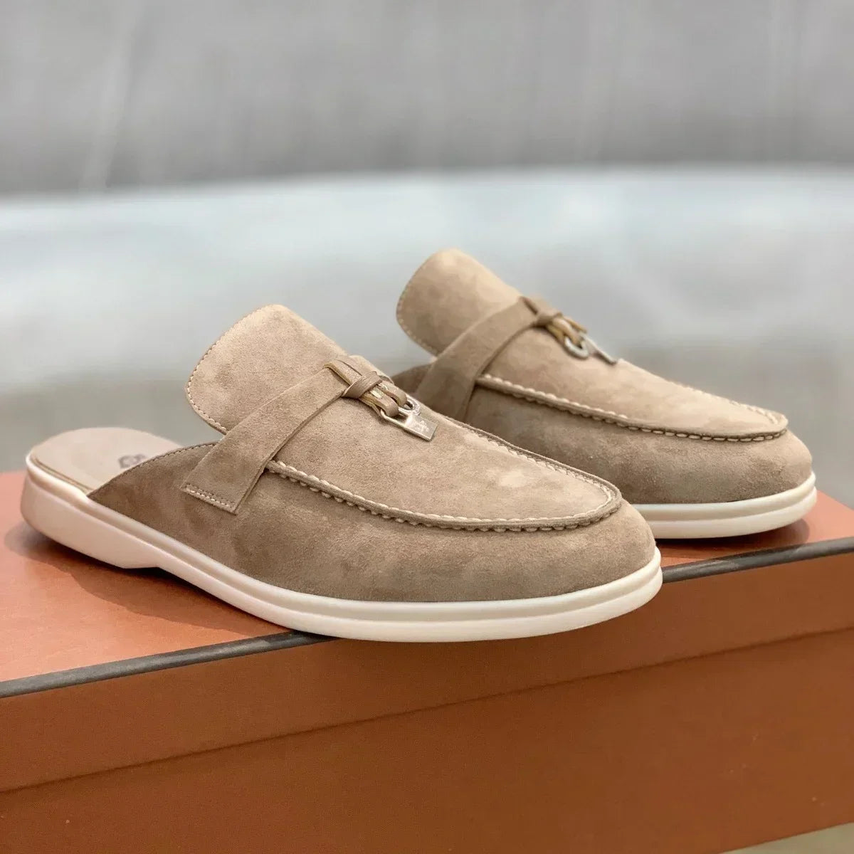 Suede leather women's loafers luxury casual women's shoes comfort shoes Mary Jane shoes rubber soles women's flat loafers