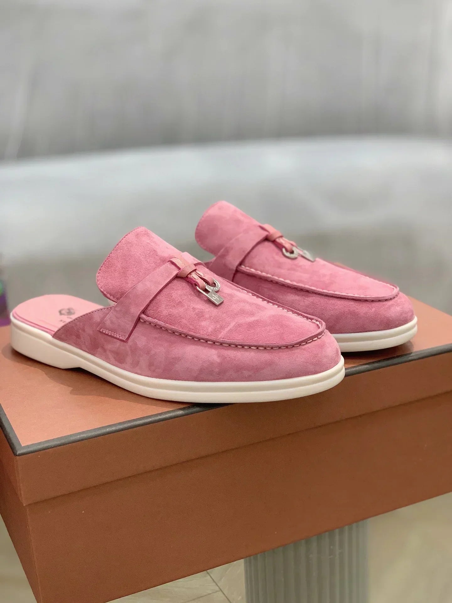 Suede leather women's loafers luxury casual women's shoes comfort shoes Mary Jane shoes rubber soles women's flat loafers