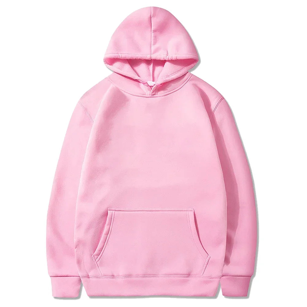 Spring Autumn Men Casual Hoodies Solid Color Fleece Warm Sweatshirts Oversize Male Tops Fashion Hoodie Pullover Multiple Colour