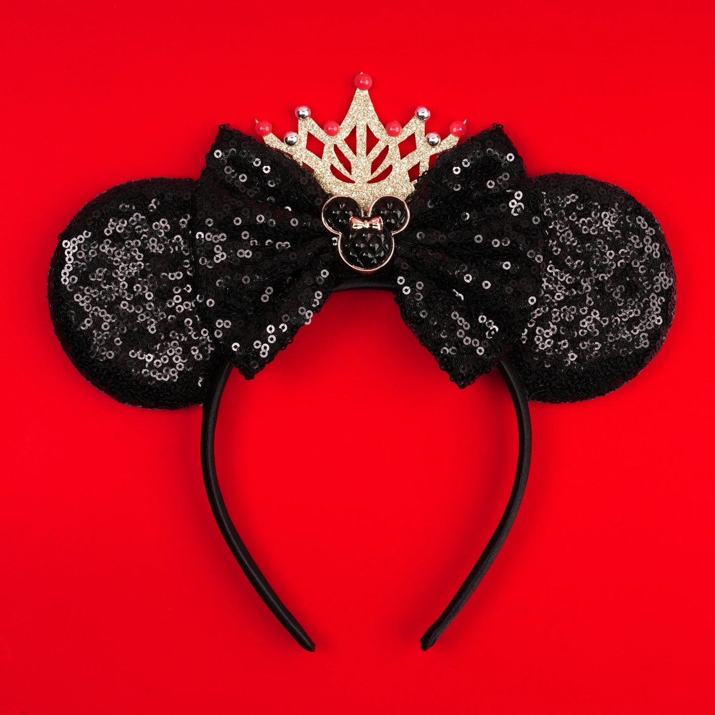 2025 New Halloween Mickey Mouse Ears Headbands Sequins Hair Bow Women Festival Party Cosplay Hairband Gift Kids Hair Accessories