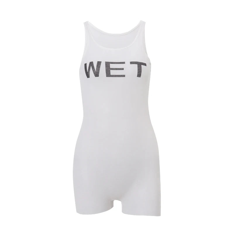 Candyhot Sexy Y2K Print Perspective Bodysuit Summer Casual Slim Fit Perspective Sleeveless Bodycon Fashion Club Party Jumpsuit