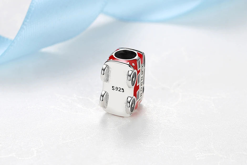 Original 925 Sterling Silver Charms Camera Suitcase London Bus Love Heart Beads Fit Bracelets Necklaces DIY Jewelry Women