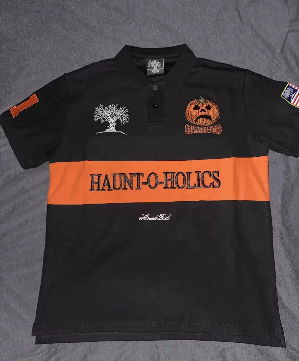 Summer Daily Breathable Classic Fashion Dressing Up Polo Shirts V-Neck Black Hip Hop Casual Letter T-shirts Retro Short-Sleeves