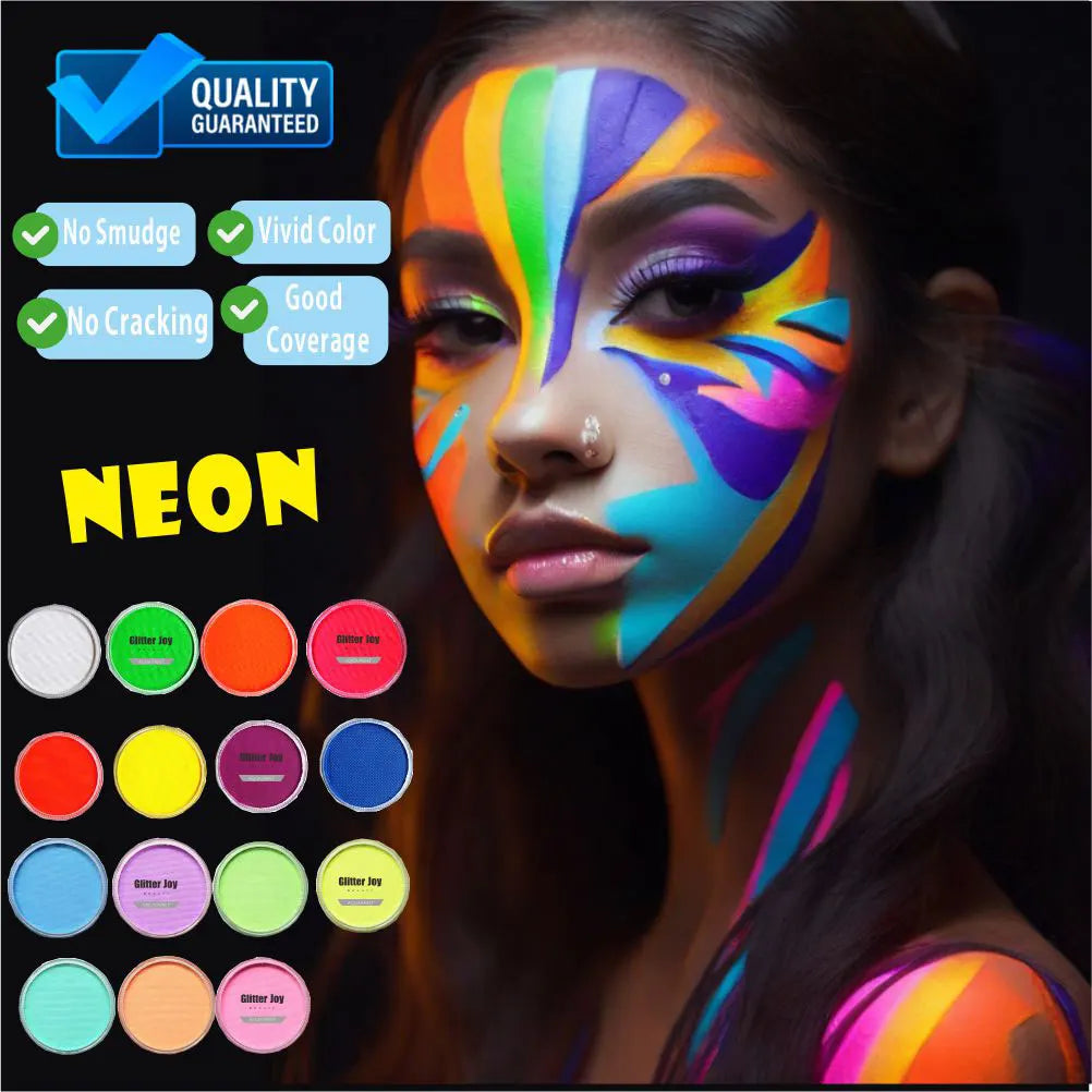 30g/pc GlitterJoy Water Activated Face Body Painting Makeup Pigment For Cosplay, Festival, Halloween Costume