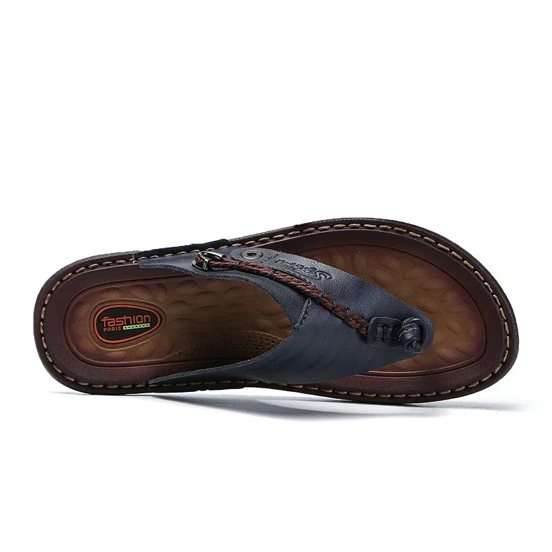 Men Handmade Braided Rope Flip-flops Mixed Colors Low Gang Summer Casual Outdoor Breathable Beach Shoes Non-slip Oxfords Slides