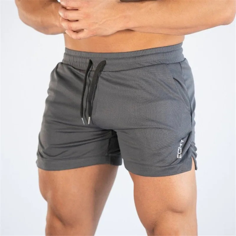 Summer thin mesh sports shorts men's breathable trend muscle fitness training three point pants running casual sports shorts