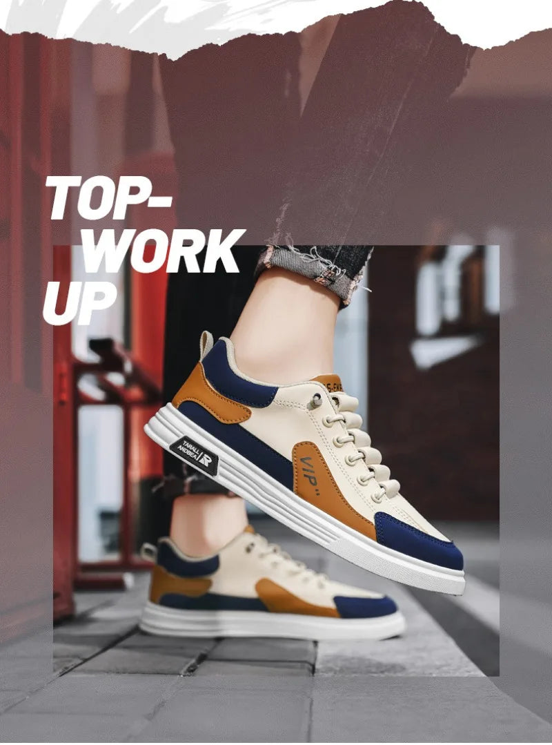 2025 Spring and Autumn New Men's Shoes Leather Low Cut Fashion Trendy Running Sports Men's Casual Trendy Shoes