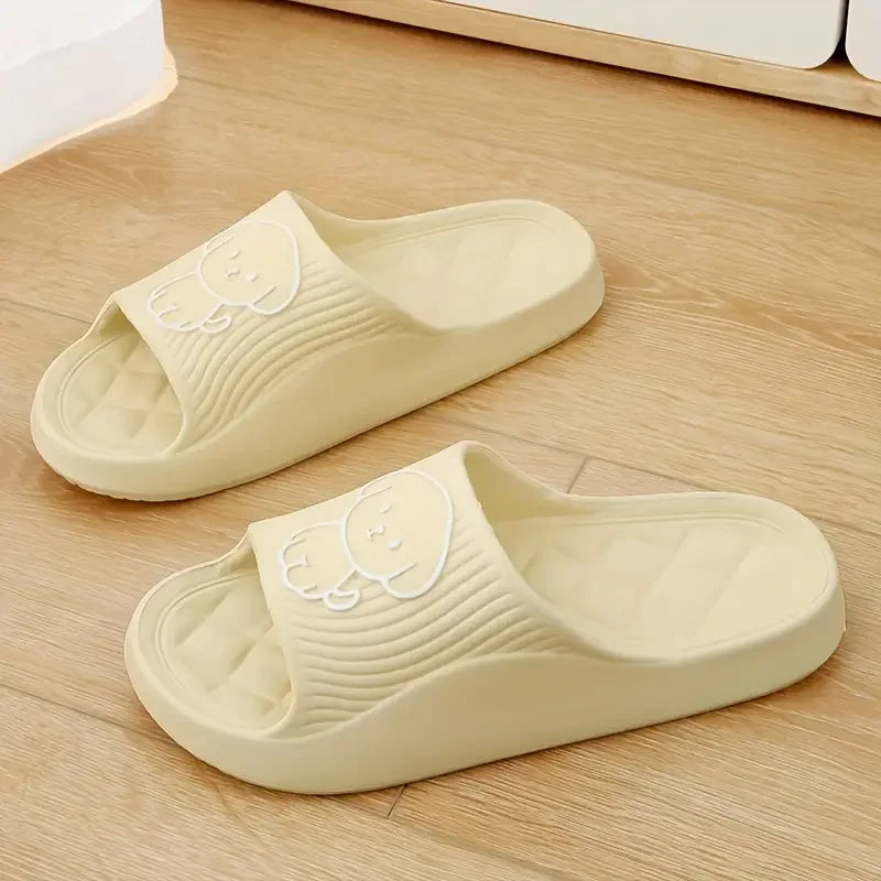 1pc Cute Cartoon Decor Pillow Slides Soft Sole Lightweight Slip On EVA Home Shower Slides Non-slip Beach Comfort Shoes